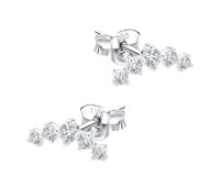 Dainty Sparkle Silver Stud Earring STS-7100